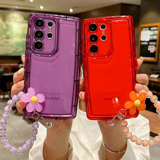 รูปวงรี ความโปร่งใส แผ่นลม เคส Samsung Galaxy A54 A73 A53 A23 A13 A33 A14 A52 A52S 5G Case เคสโทรศัพท์ใหม่ สร้อยข้อมือลูกปัด TPU ซิลิโคนอ่อนนุ่มป้องกันการตก เคสมือถือซัมซุง