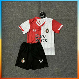 เสื้อกีฬาแขนสั้น ลายทีมชาติฟุตบอล FEYENOORD 2023-24 ชุดเหย้า สําหรับเด็ก