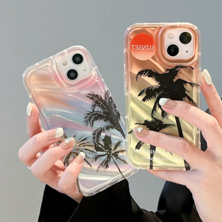 เคสนิ่ม ลายต้นมะพร้าว สําหรับ iPhone 11 12 13 14 Plus PRO MAX iPhone14 iPhone14Pro