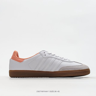 Ads Originals Samba Vegan OG รองเท้าผ้าใบ สีขาว สีชมพู สําหรับผู้หญิง