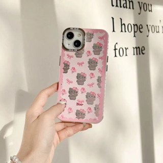 เคสโทรศัพท์มือถือ tpu แบบนิ่ม ลายแมวสีชมพู สําหรับ iPhone 12pro 13pro 14 14promax 14pro 13promax 11