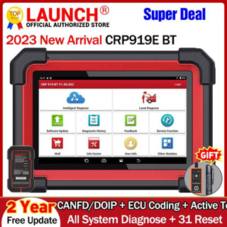 Launch X431 CRP919E เครื่องสแกนเนอร์วินิจฉัยรถยนต์ BT ระบบ ECU รีเซ็ต 31+ เข้ารหัส CANFD DOIP FCA OBD2