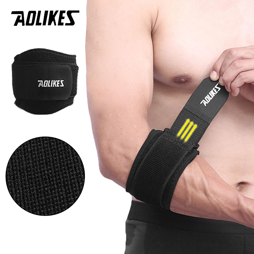 Aolikes สายรัดข้อศอก ข้อศอก สําหรับเอ็นไม้เทนนิส และเอ็นไม้เทนนิส 1 ชิ้น
