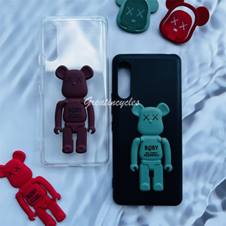 เคสโทรศัพท์ซิลิโคน TPU แบบนิ่ม ลายหมีโหด แบบพับได้ สีดํา สําหรับ Rakuten