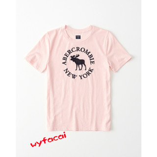 เสื้อยืดแขนสั้น ปักลาย Abercrombie &amp; Fitch สําหรับผู้ชาย