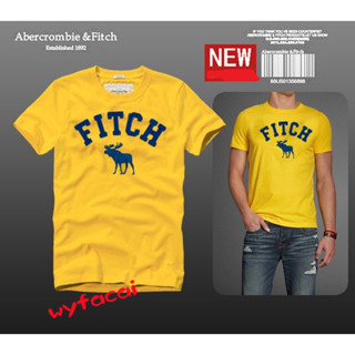 เสื้อยืดแขนสั้น ปักลาย Abercrombie &amp; Fitch สําหรับผู้ชาย