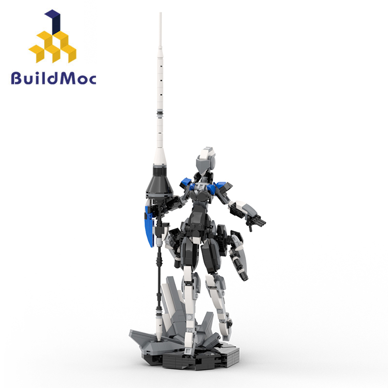 Buildmoc sci-fi อนาคตหุ้มเกราะหญิง lancer Valkyrie รุ่นหญิงหุ่นยนต์อาคารบล็อกสําหรับผู้ใหญ่ 622 ชิ้น