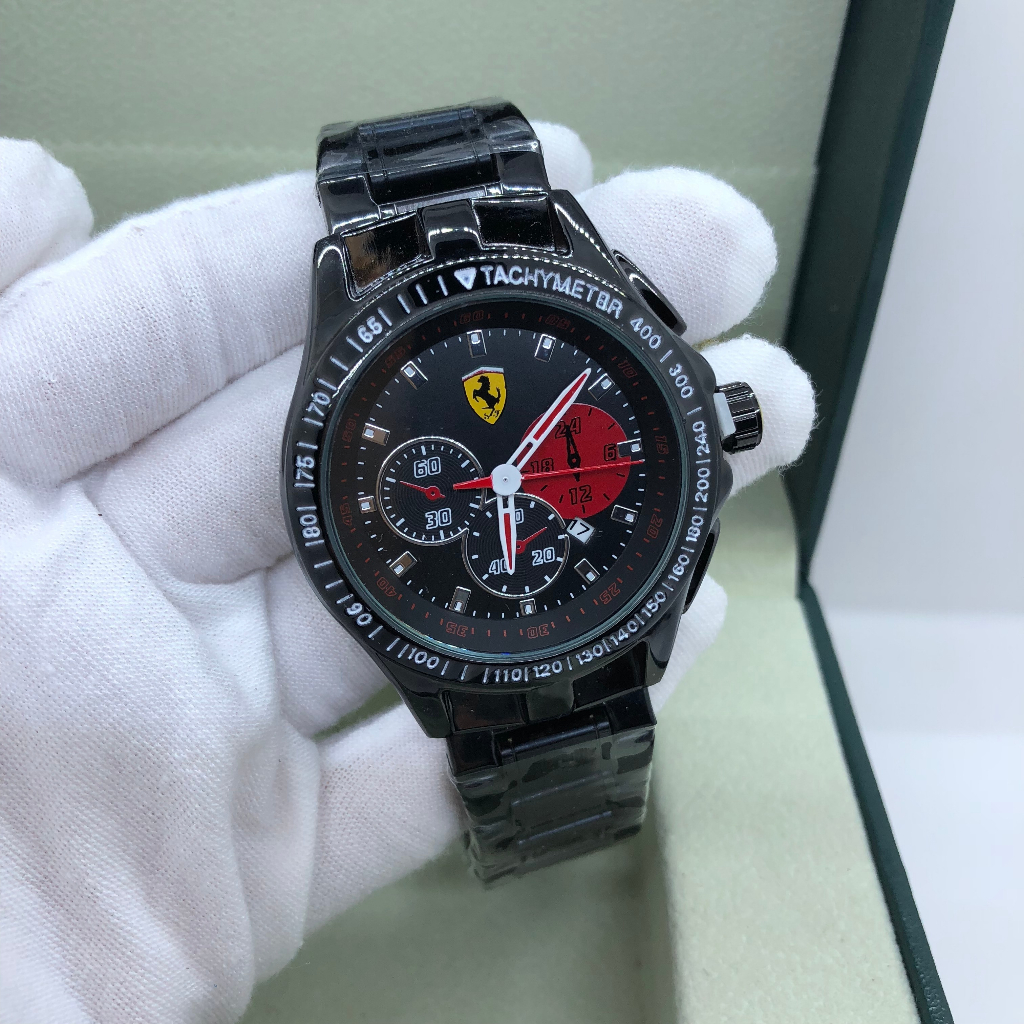 Ferrari นาฬิกาข้อมือควอตซ์ สายยาง เหล็ก อเนกประสงค์ สําหรับผู้ชาย