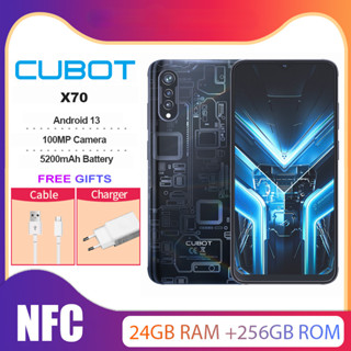 Cubot สมาร์ทโฟน X70 24GB+256GB Android 13 Helio G99 Octa-Core หน้าจอ 5200mAh 120Hz 6.583 นิ้ว กล้อง 100MP NFC