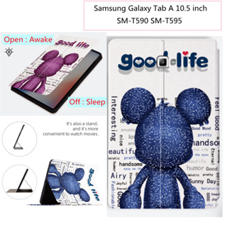 Cute Music Doll Pattern Sweat Proof Case For Samsung Galaxy Tab A 10.5 SM-T590 SM-T595 2018 High Quality PU Leather Shell Tablet Case Flip Stand Cover