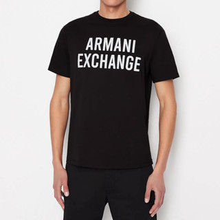 Armani เสื้อยืดแขนสั้นลําลอง ผ้าฝ้ายแท้ พิมพ์ลายตัวอักษร สําหรับผู้ชาย และผู้หญิง