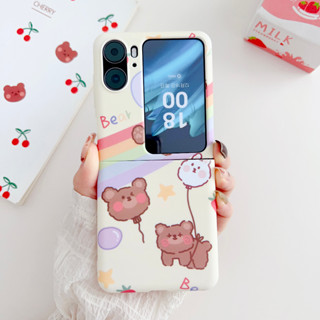 เคสโทรศัพท์มือถือ ลายหมี สีรุ้ง สําหรับ Oppo Find N2 Flip