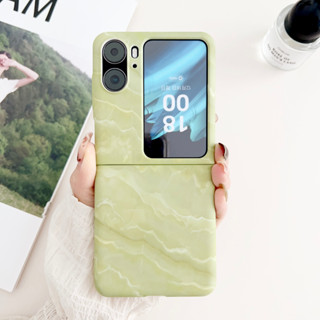 เคสโทรศัพท์มือถือ แบบฝาพับ ลายหินอ่อน สีเขียว สําหรับ Oppo Find N2 Flip