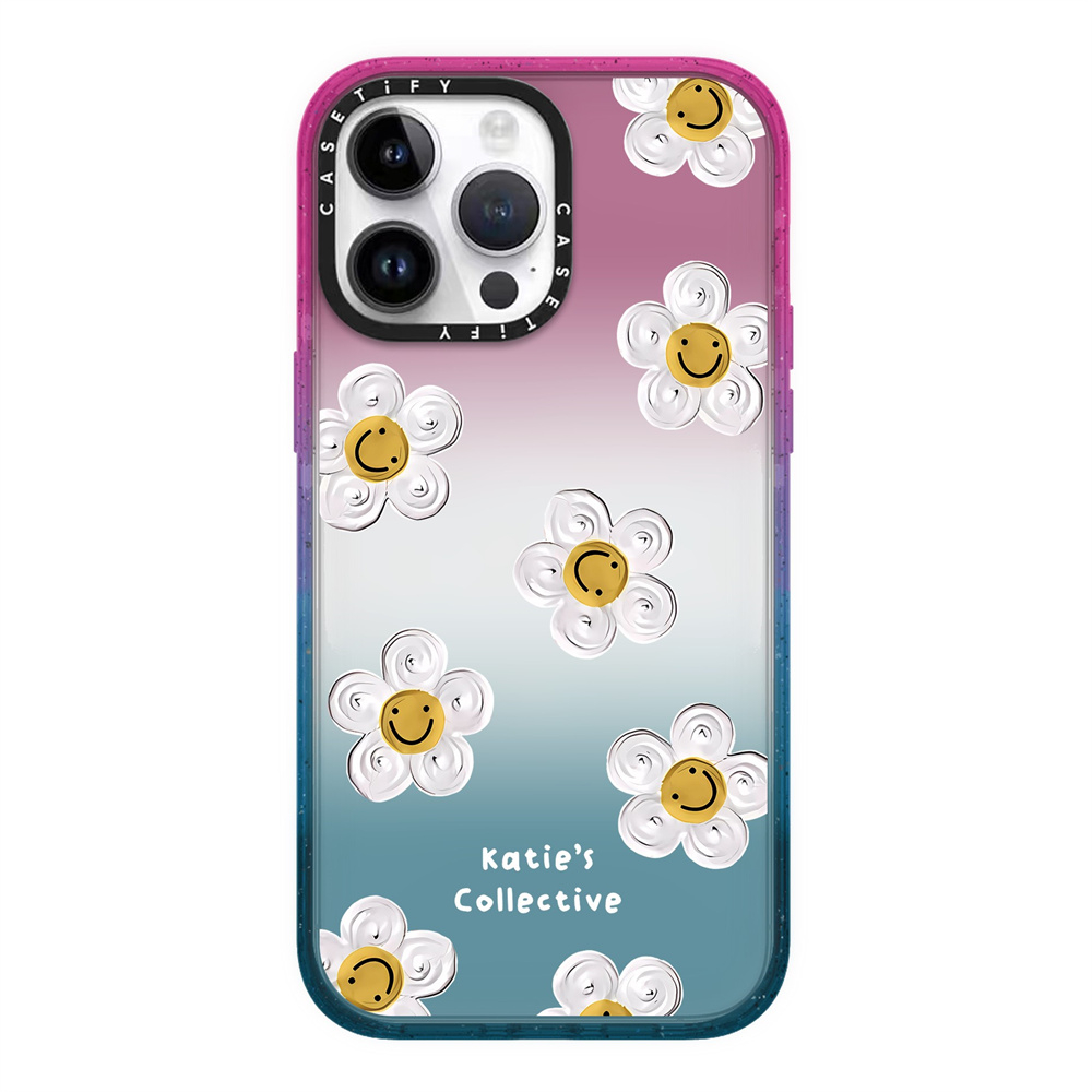 CASE.TIFY cotton candy Glitter Phone case for iphone 14 14pro 14promax 13 13pro 13promax Cute Fashion sunflower doodle Shock-proof air cushion phone case daisy simple style 12 12pro 12promax 11 2023 New Design HD transparent Phone case ins popular