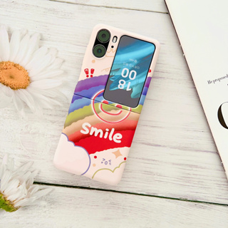 เคสโทรศัพท์มือถือ แบบฝาพับ ลายหน้ายิ้ม สีรุ้ง สําหรับ Oppo Find N2 Flip