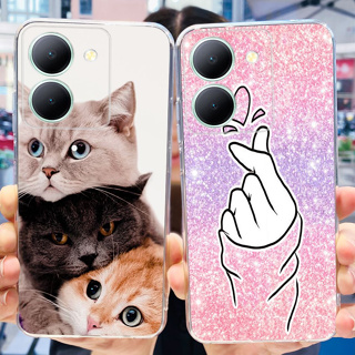 เคสโทรศัพท์มือถือ ซิลิโคนนิ่ม TPU ลายหัวใจน่ารัก สําหรับ Vivo Y36 2023 Y36 Y 36 4G 5G V2247