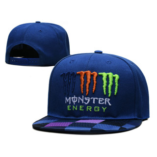 หมวกเบสบอล ปักลาย Monster Energy สีฟ้า สามารถปรับได้ แบบสากล