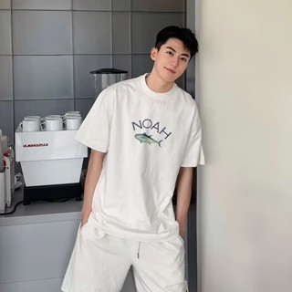 เสื้อยืดคอกลม แขนสั้น พิมพ์ลายปลาทูน่า ทรงหลวม ขนาดใหญ่ เรียบง่าย แฟชั่นฤดูร้อน สไตล์เกาหลี สําหรับผู้ชาย และผู้หญิง