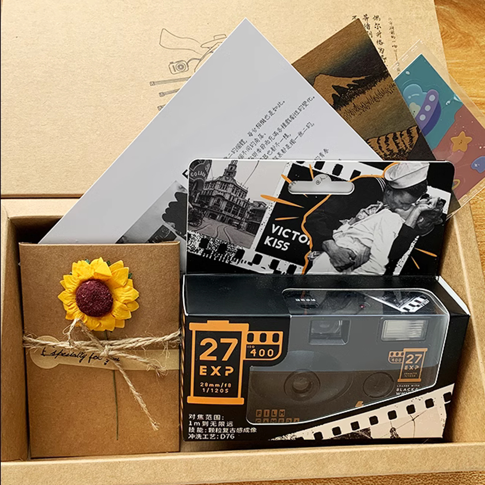 Kodak กล้องฟิล์ม แบบใช้แล้วทิ้ง 27 ภาพ ภาพถ่าย Fuji Kodak สี หรือกล้องฟิล์มขาวดํา พร้อมจุดแฟลช และกล้องถ่ายภาพ