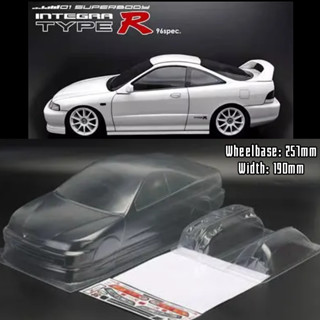 ฐานล้อ 1/10 HONDA DC2 Type R PC 257 มม. กว้าง 190 มม. พร้อมไฟท้าย สําหรับรถบังคับ 1/10 Drift