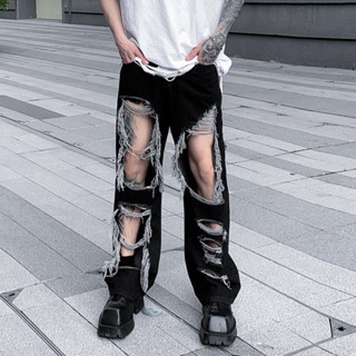 Yohji Yamamoto Dark Series กางเกงยีนขายาว ทรงหลวม ทรงตรง แฟชั่นฤดูร้อน สําหรับผู้ชาย