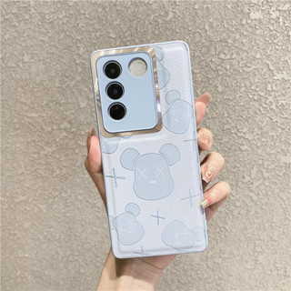 เคสโทรศัพท์มือถือหนัง แบบแข็ง ลายหมี สําหรับ Vivo V27 V27e V25 Pro 5G