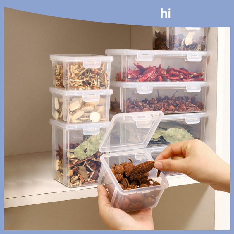 Hi HOMES กล่องเก็บเครื่องเทศ พริกแห้ง พริกไทย แบบฝาพับ ทรงแปดเหลี่ยม สําหรับห้องครัว