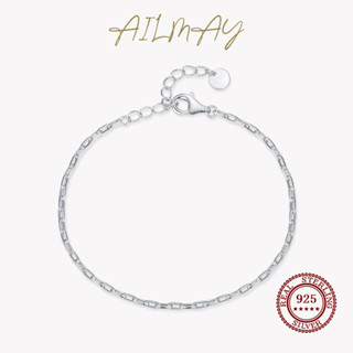 Ailmay แท้ สร้อยข้อมือเงินแท้ 925 กลวง สไตล์วินเทจ เรียบง่าย เครื่องประดับ สําหรับผู้หญิง เด็กผู้หญิง ปาร์ตี้