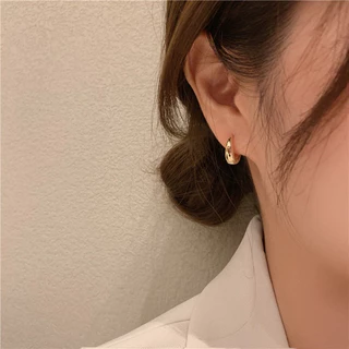 จากไทย 1วันถึง💕ต่างหูโลหะทรงกลม | สไตล์เกาหลีเรโทร เรียบง่าย เข้ากับทุกการแต่งกาย | สำหรับสุภาพสตรี