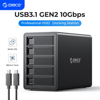 Orico 35 Series Enterprise 5 Bay 3.5 นิ้ว Hdd แท่นชาร์จ Type - C To Sata Hdd Enclosure 150 W ภายใน Power Hdd Case（3559C3）