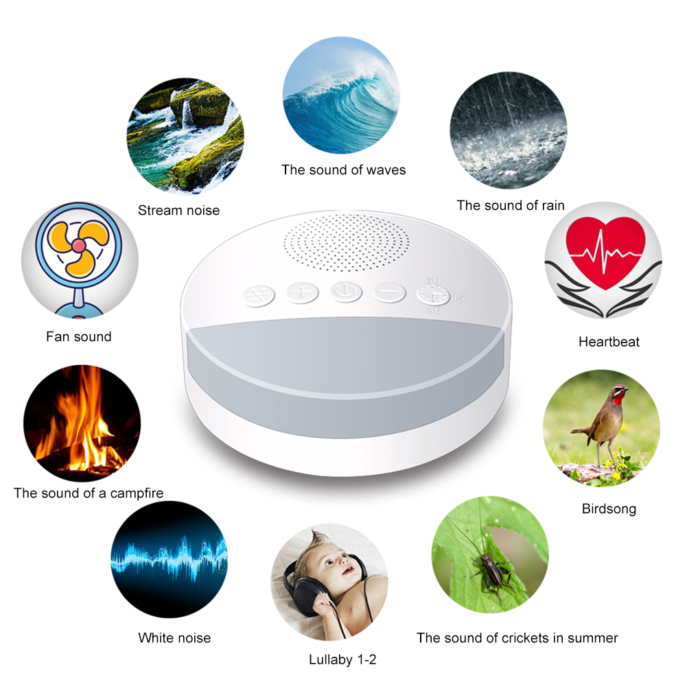 [ff86]White Noise Machine Baby Sleep Soother Sound Player Night Light Auto-off Timer White Noise Player