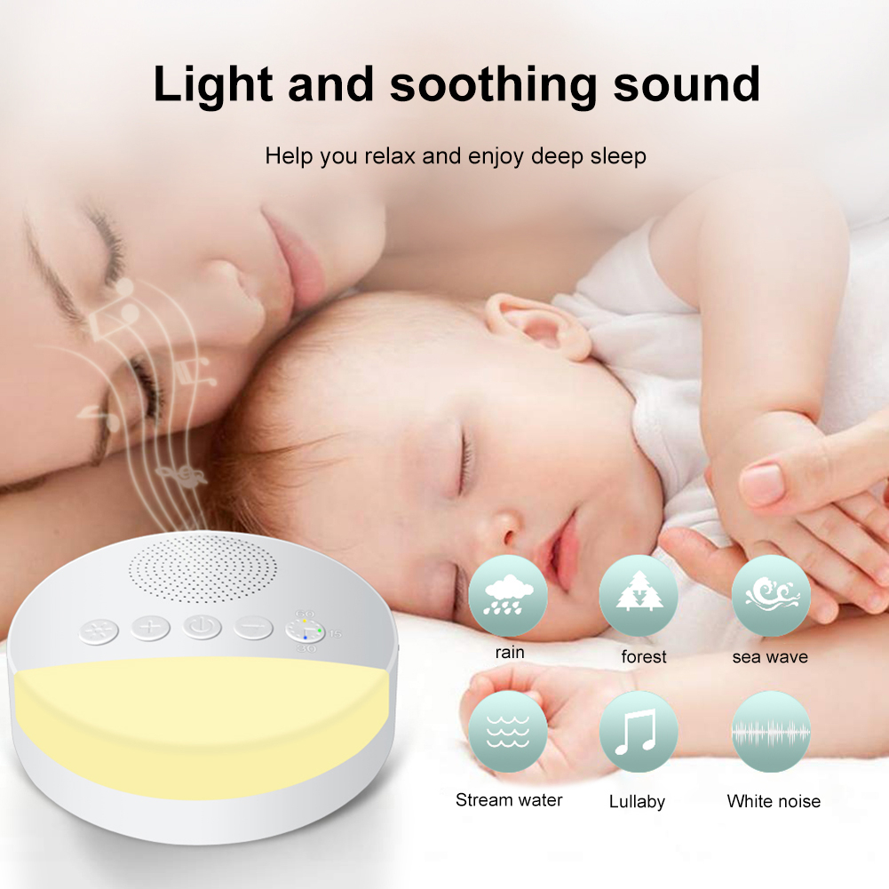 [ff86]White Noise Machine Baby Sleep Soother Sound Player Night Light Auto-off Timer White Noise Player
