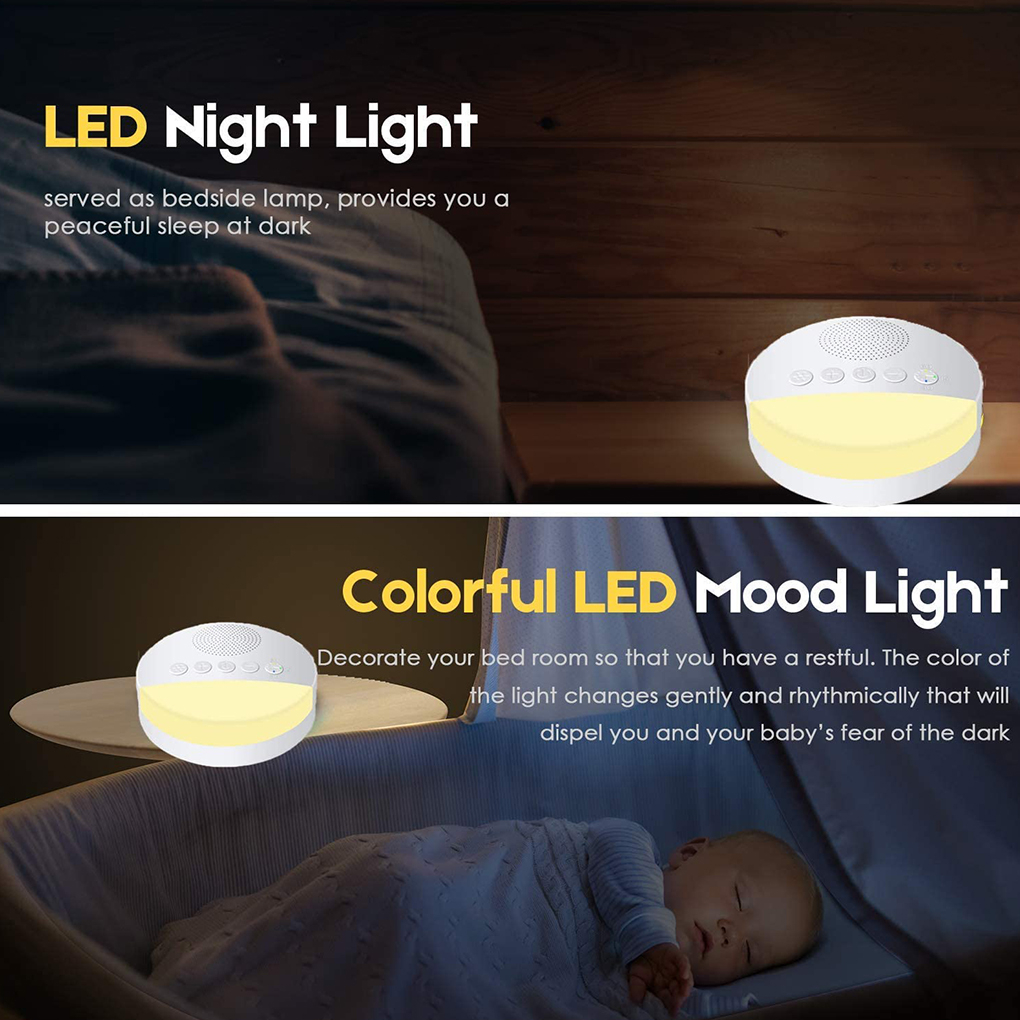 [ff86]White Noise Machine Baby Sleep Soother Sound Player Night Light Auto-off Timer White Noise Player