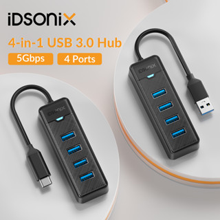 Idsonix อะแดปเตอร์ฮับ USB 3.0 Type C 4 พอร์ต ความเร็วสูง 5Gbps สําหรับคอมพิวเตอร์ PC