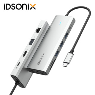 Idsonix อะแดปเตอร์ฮับ USB C Type C เป็น 4K 60Hz PD100W RJ45 SD TF USB-C สําหรับ Macbook Air Pro iPad