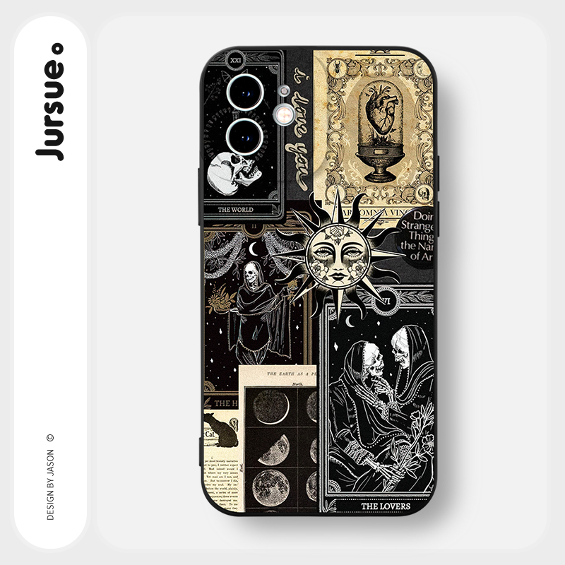 JURSUE เคสไอโฟน เคสซิลิโคนนุ่มกันกระแทกลายการ์ตูนตลก เคสโทรศัพท์ สีดำ Compatible for iPhone 17 16 15 14 13 12 11 Pro Max SE 2020 X XR XS 8 7 6 6S Plus xsmax 6splus 7plus 8plus พลัส