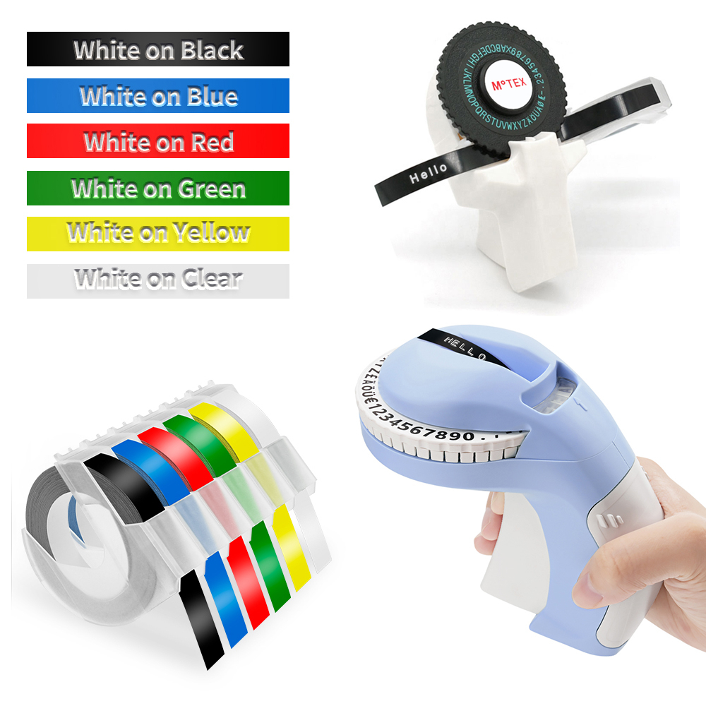 Dymo เครื่องปริ้นท์ฉลาก แบบมือถือ B90 3D OR Motex E-101 9 มม. x 3 ม. หลากสี