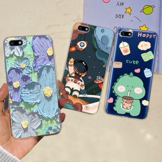 เคสโทรศัพท์มือถือ ซิลิโคนนิ่ม TPU ผิวด้าน ลายดอกไม้อวกาศ สําหรับ Huawei Y5 Lite 2018 Y5 Y 5 Lite 2018 DRA-LX5