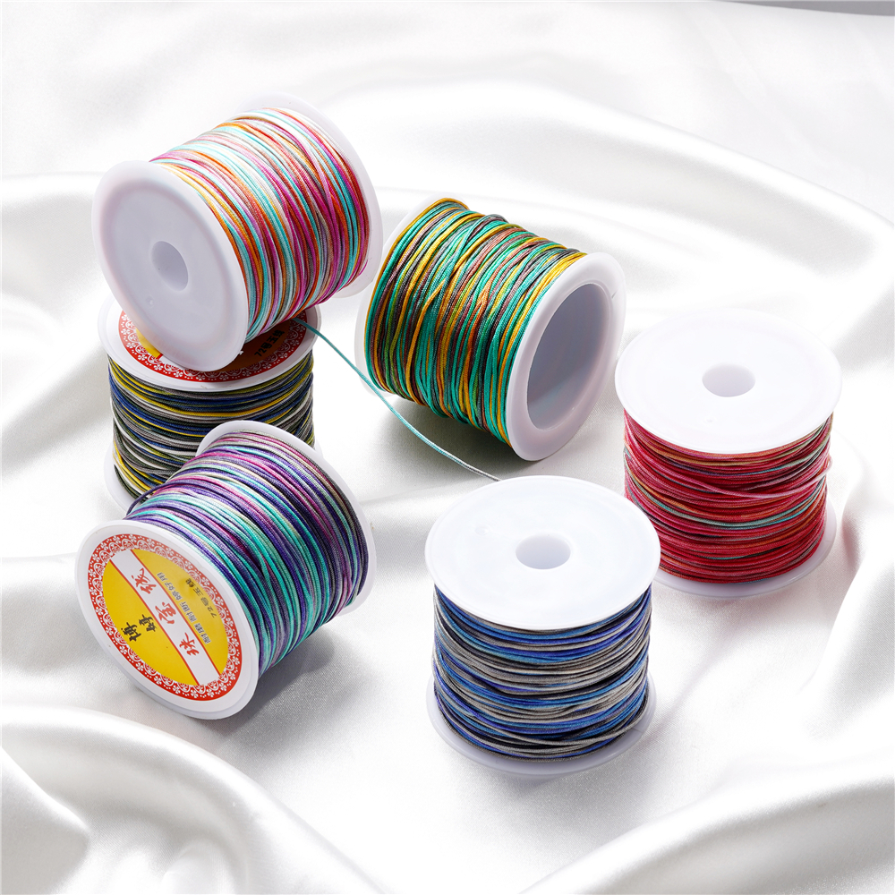 ด้ายหยก  0.8มม. 30ม./ม้วน สีไล่โทน No.72 สำหรับถักสร้อยข้อมือ เครื่องประดับ DIY