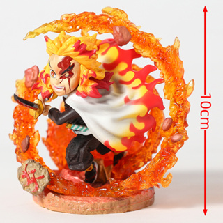 โมเดลฟิกเกอร์ PVC อนิเมะ Demon Slayer Rengoku Kyoujurou ขนาด 10 ซม. ของเล่นสะสม สําหรับเด็ก