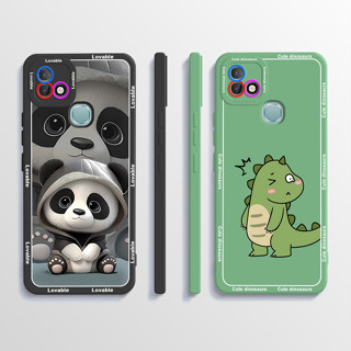 เคสยางนิ่ม ขอบสี่เหลี่ยม ป้องกันกล้อง ลายการ์ตูนไดโนเสาร์น่ารัก สําหรับ Infinix Smart 5 Pro Hot 10i X659B X658E X658B