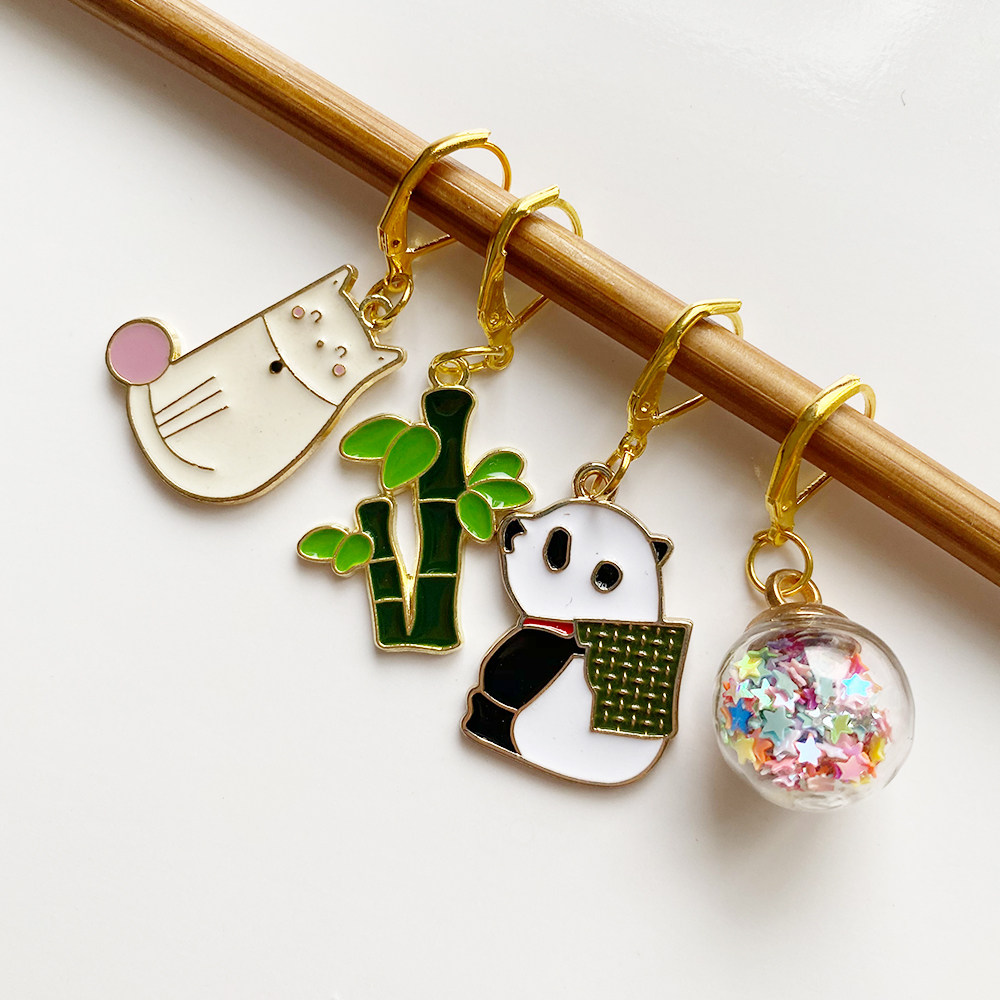 4pcs เคลือบสีเหลืองแมวนกฮูก Bee ล็อค Stitch Markers โลหะโครเชต์ Latch ถักเครื่องมือสําหรับ DIY Handmade Craft ชุด