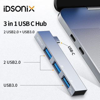 Idsonix อะแดปเตอร์ฮับ USB Type C 4 in 1 แบบพกพา พร้อม USB3.0 สําหรับแล็ปท็อป โทรศัพท์มือถือ HDD