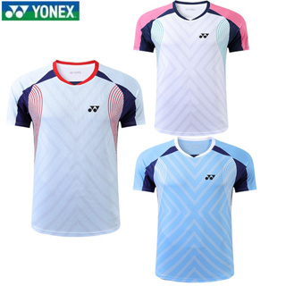 Yonex2023 ใหม่ เสื้อกีฬาแบดมินตัน คอกลม แขนสั้น แบบแห้งเร็ว สไตล์เกาหลี สําหรับเด็กผู้ชาย และผู้หญิง