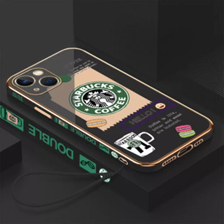 เคสโทรศัพท์มือถือ ลายการ์ตูน Starbucks พร้อมสายคล้อง สําหรับ iPhone 7plus iPhone 8plus iPhone X iPhone xs iPhone xr iPhone xs max