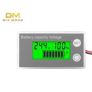 Diymore 6133A DC8-100V เครื่องวัดพลังงานดิจิทัล หน้าจอ LCD แบตเตอรี่ลิเธียม โวลต์มิเตอร์ 10 ชิ้น