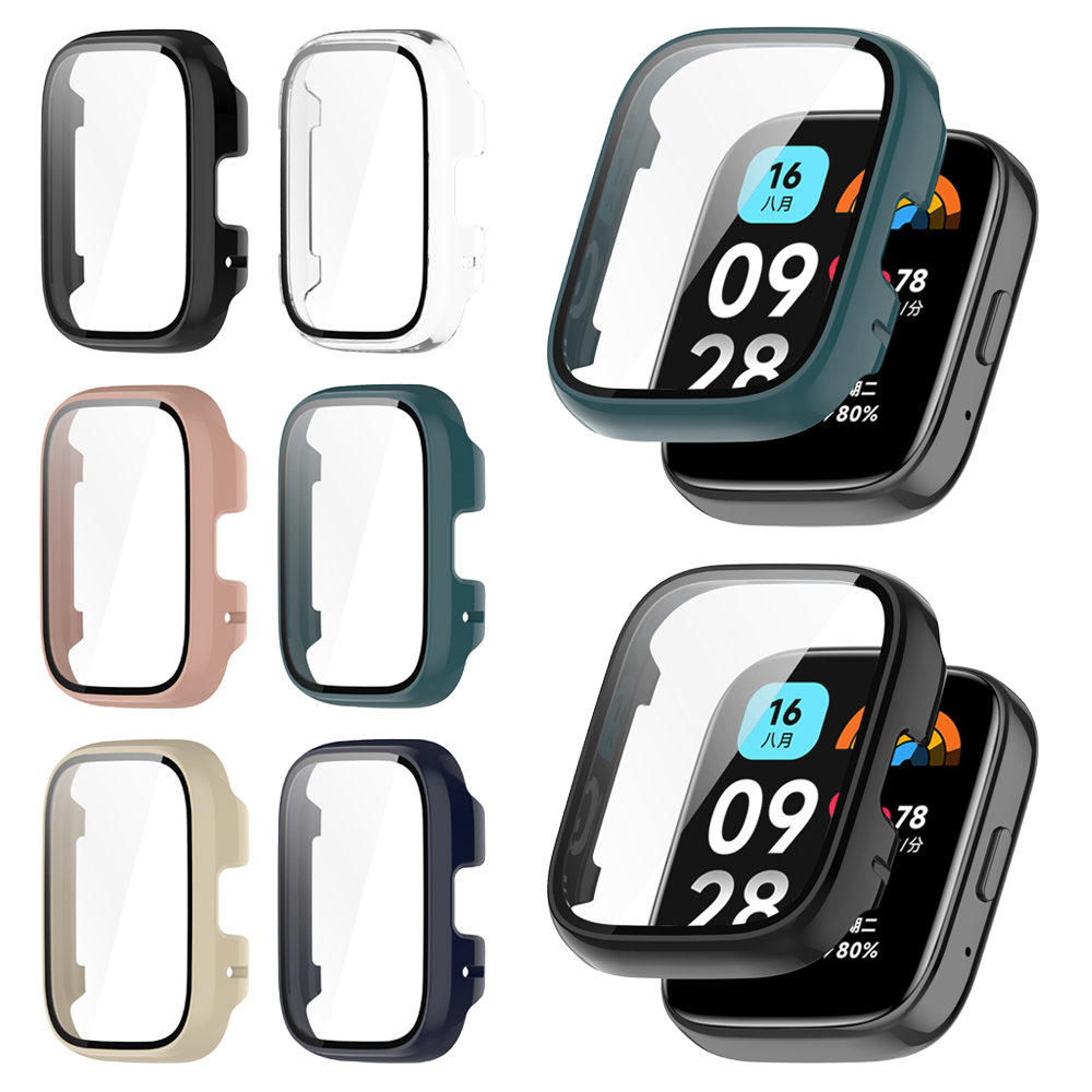 หน้าจอป้องกันกรณีพีซีฟิล์มครอบคลุมป้องกันเต็มรูปแบบสำหรับ Redmi Watch 5 Active 4 3 2 Lite / Poco Watch / Redmi Watch 6