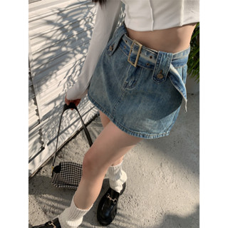 Denim Skirt Womens Spring/Summer High Waist Slim Sweet Cool Spicy Girl Style Mini Short Skirt Wrapped Hip Skirt