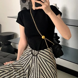 50753 เสื้อแขนสั้น ผ้าฝ้าย ทรงสลิมฟิต สวมใส่สบาย