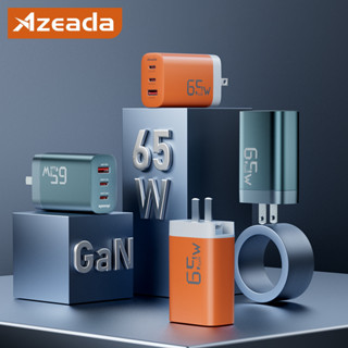 Azeada Gan 65w ใหม่ ที่ชาร์จเร็ว แบบติดผนัง AZ-A03 3 พอร์ต A+2c Type C Gallium Nitride Eu us Gan